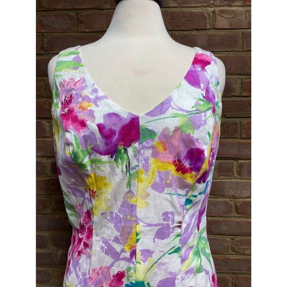 Chaps Floral Sleeveless Fit & Flare Dress Size 12 - Picture 3 of 6